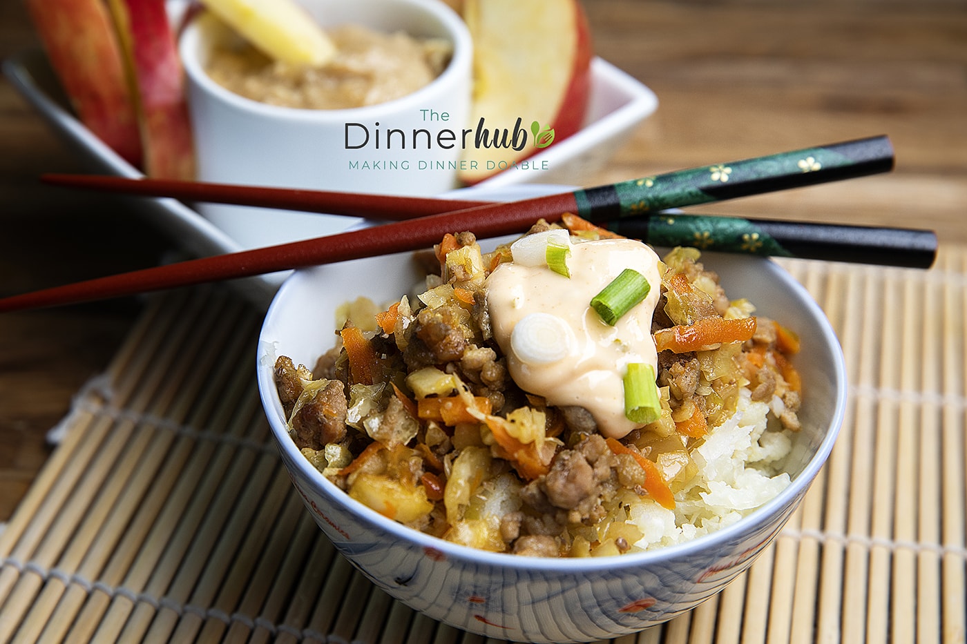 Egg Roll in a Bowl w/ Apples & Fruit Dip